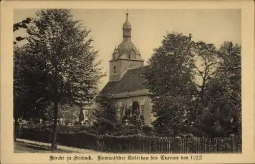 Ak Seebach Weinbergen, Romanische Kirche von 1123