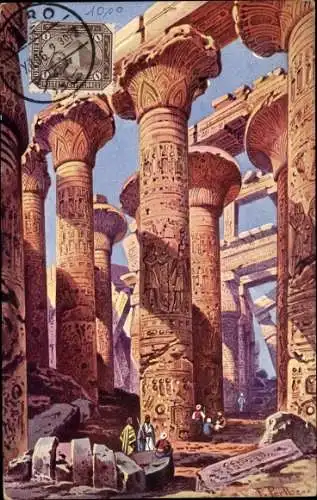 Künstler Ak Perlberg, F., Karnak Ägypten, Tempel