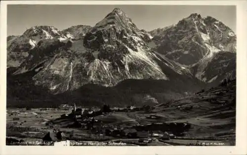 Ak Lermoos in Tirol, Panorama, Tatakopf, Wampeter Schrofen