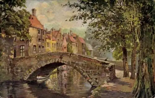 Künstler Tilburn, G., Ak Brügge Westflandern, Horse Bridge, Brücke