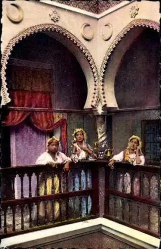 AK-Szenen und -Typen, junge maurische Mädchen in ihrem Inneren