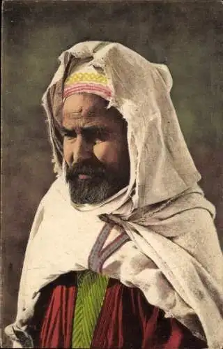 Ak Un Marabout, Portrait eines bärtigen Mannes, Maghreb