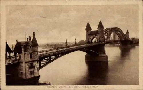 Ak Bonn am Rhein, Blick von Beuel, Rheinbrücke