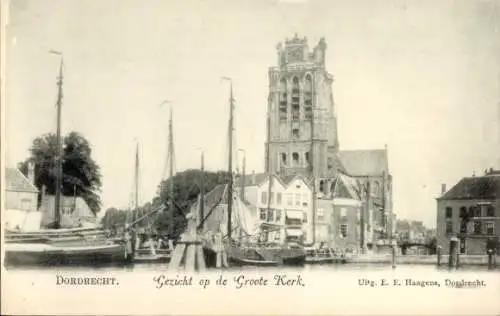 Ak Dordrecht Südholland Niederlande, Blick auf die Groote Kerk