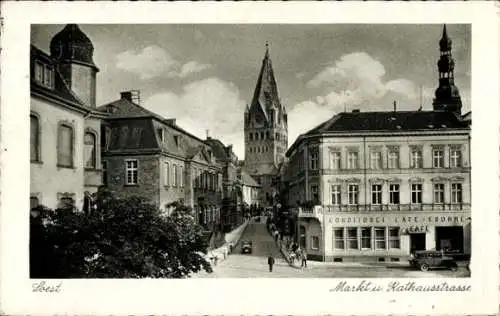 Ak Soest in Nordrhein Westfalen, Markt u. Rathausstr, Konditorei Cafe Fromme