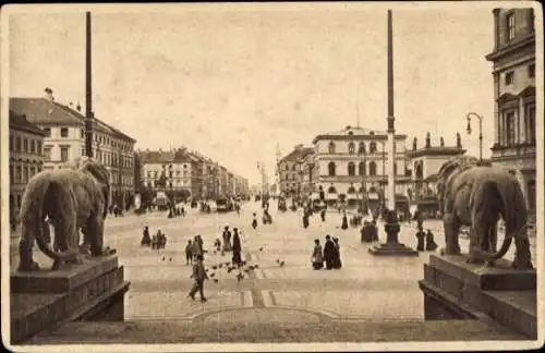 Ak München, Ludwigsstraße von der Feldherrnhalle gesehen