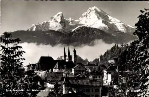 Ak Berchtesgaden in Oberbayern, Teilansicht mit Watzmann