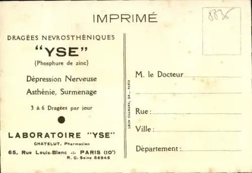 Ak Reklame, neurosthenische Drages Yse, nervöse Depression, Asthenie, Überlastung