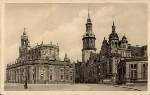 Ak Dresden Altstadt, Katholische Hofkirche, Schloss