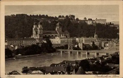 Ak Passau in Niederbayern, Innbrücke am Dom