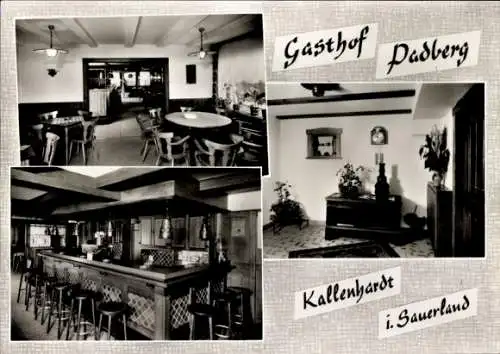 Ak Kallenhardt Rüthen in Westfalen, Gasthof Padberg, Innenansicht, Theke