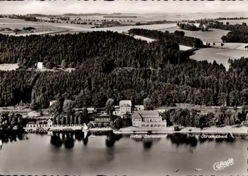 Ak Wamel Möhnesee in Westfalen, Hotel Strandhof, Strandbad, Fliegeraufnahme