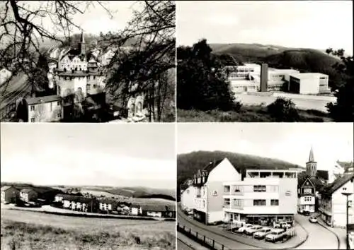 Ak Schalksmühle im Sauerland, Teilansicht, Gesamtansicht, Sparkasse, Turm