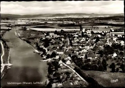 Ak Lüchtringen Höxter an der Weser, Panorama, Fliegeraufnahme