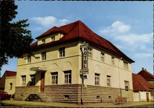 Ak Karlsdorf Neuthard in Baden Württemberg, Hotel Bahnhof