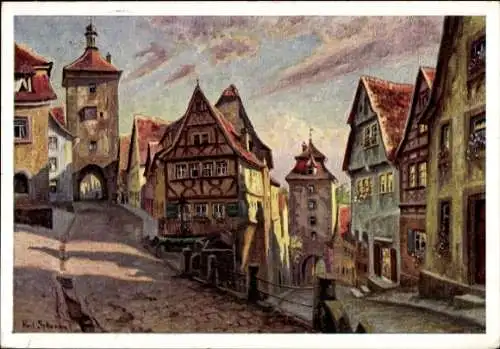 Künstler Ak Sollmann, P., Rothenburg ob der Tauber Mittelfranken, Plönlein