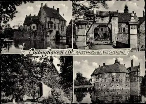 Ak Lüdinghausen in Westfalen, Wasserburg Vischering, Außenansicht, Tor