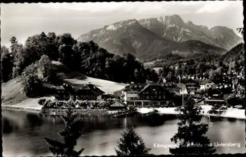 Ak Dorf Königssee Oberbayern, Seelände, Untersberg