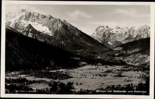 Foto Ak Schönau am Königssee bei Berchtesgaden Oberbayern, Panorama, Hochkalter, Reiteralpe