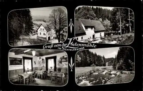 Ak Gefrees im Fichtelgebirge Oberfranken, Gasthaus und Pesnion Entenmühle, Innenansicht