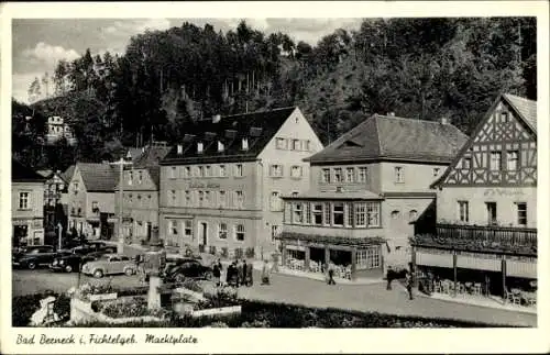 Ak Bad Berneck im Fichtelgebirge Bayern, Marktplatz