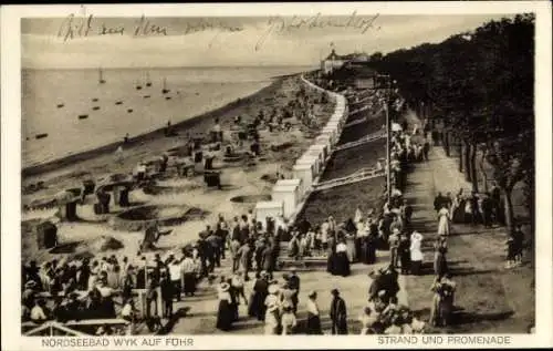 Ak Wyk auf Föhr Nordfriesland, Strand, Promenade