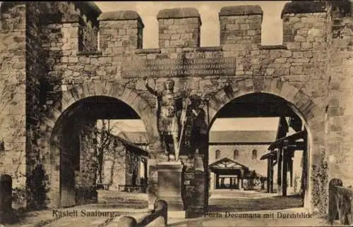 Ak Bad Homburg vor der Höhe Hessen, Römerkastell Kastell Saalburg, Porta Decumana mit Durchblick