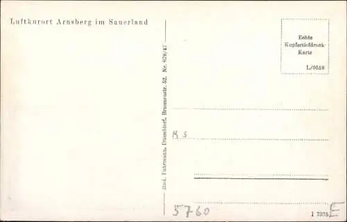 Ak Arnsberg im Sauerland Westfalen, Gesamtansicht