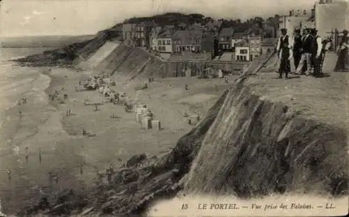 Ak Le Portel Pas de Calais, Vue prise des Falaises