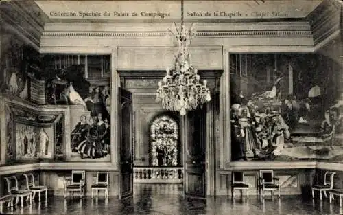 Ak Compiègne Oise, Palais, salon de la Chapelle, Kronleuchter