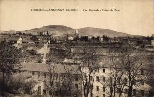 Ak Boulieu les Annonay Ardeche, Vue Generale, Usines du Pont