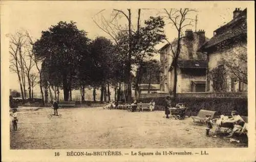 Ak Bécon les Bruyères Hauts de Seine, Square du 11 Novembre