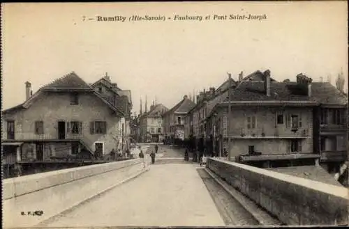 Ak Rumilly Haute-Savoie, Faubourg, Pont Saint Joseph