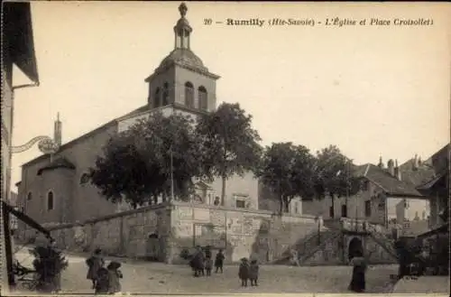 Ak Rumilly Haute-Savoie, Kirche, Place Croisollet