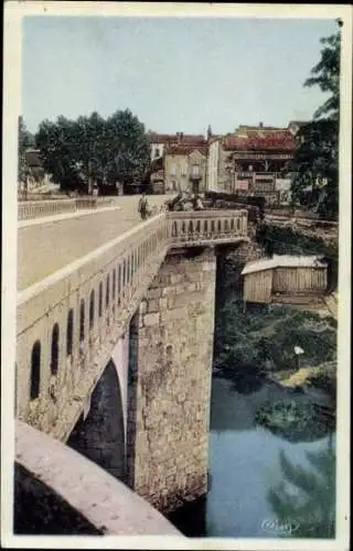 Ak Lavardac Lot et Garonne, Brücke, Detailansicht