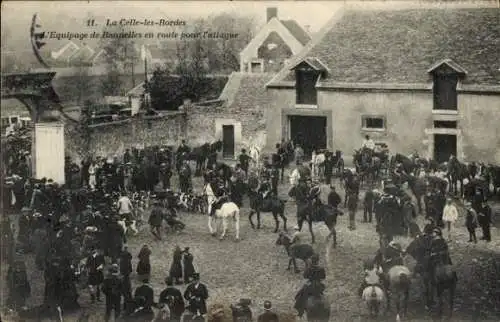 Ak La Celle les Bordes Yvelines, Equipage de Bonnelles en route pour attague