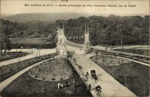 Ak Buc Yvelines, Haupteingang zum Blériot Aviation Park, Blick vom Hotel