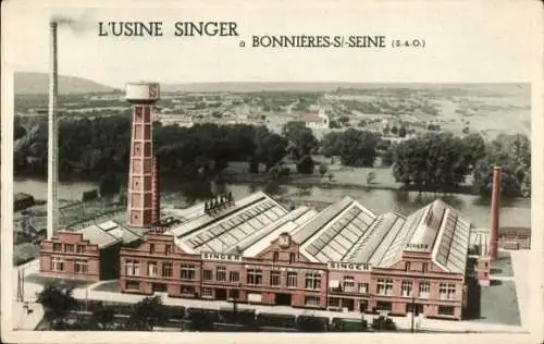 Ak Bonnieres-sur-Seine Yvelines, L’Usine Singer