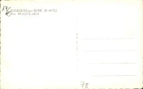 Ak Bonnieres sur Seine Yvelines, Rue Marcel Sambat