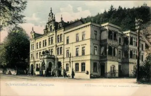 Ak Bad Blankenburg im Schwarzatal Thüringen, Hotel Chrysopras, Außenansicht