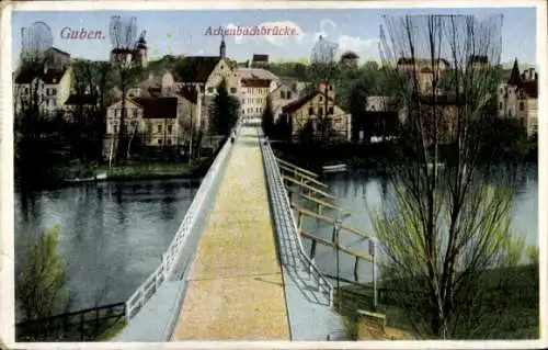 Ak Guben in der Niederlausitz, Achenbachbrücke