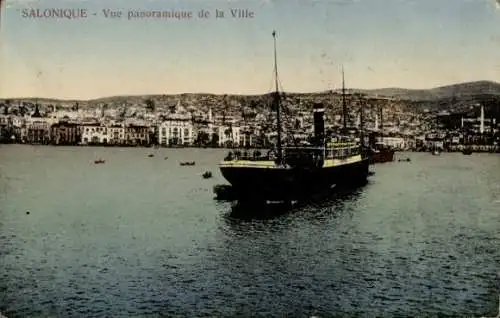 Ak Saloniki Thessaloniki Griechenland, Panoramablick auf die Stadt