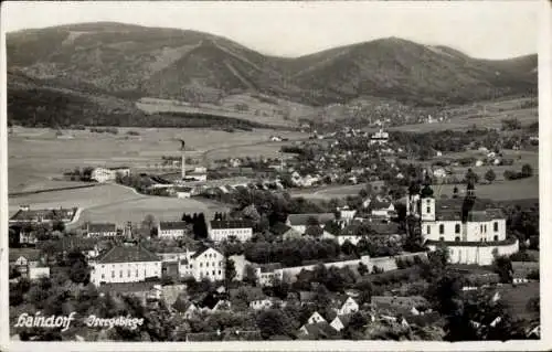 Foto Ak Hejnice Haindorf Reg. Reichenberg, Kirche, Ortspanorama