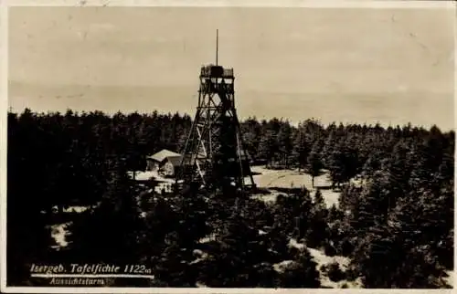 Ak Nové Město pod Smrkem Neustadt an der Tafelfichte Reg. Reichenberg, Aussichtsturm