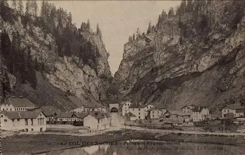 Ak Kanton Neuenburg Neuchatel, Le Col des Roches, Frontiere Franco-Suisse