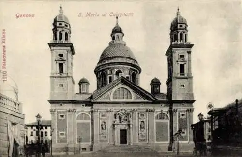 Ak Genova Genua Ligurien, S. Maria di Carignano, Blick auf Kirche, Portal