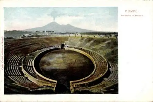 Ak Pompei Campania, Anfiteatro a Vesuvio