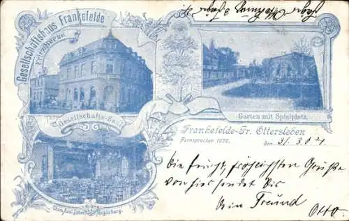 Ak Frankefelde Großottersleben Groß Ottersleben Magdeburg, Gesellschaftshaus Frankefelde