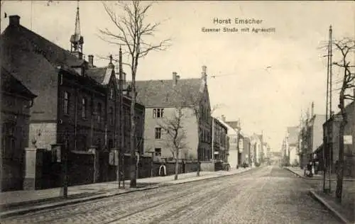 Ak Horst (Emscher) Gelsenkirchen im Ruhrgebiet, Essener Straße, Agnesstift