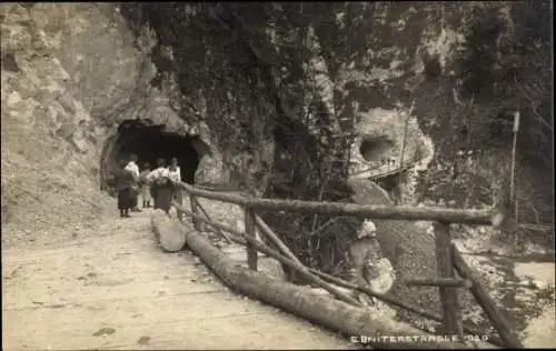 Ak Vorarlberg Österreich, Ebniterstraße, Tunnel